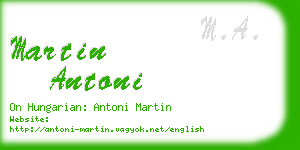 martin antoni business card